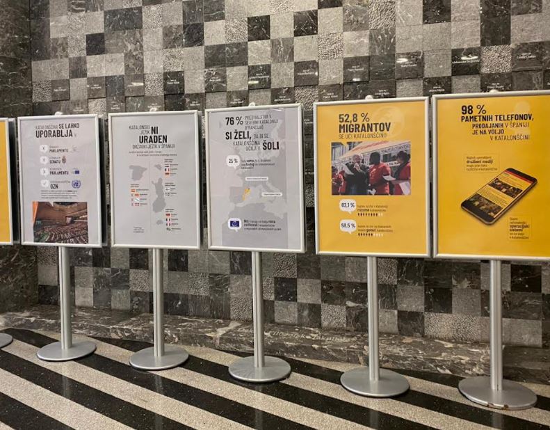 Information on the Catalan language on display at the University of Ljubljana (Courtesy of the Catalan Delegation to the Balkans)